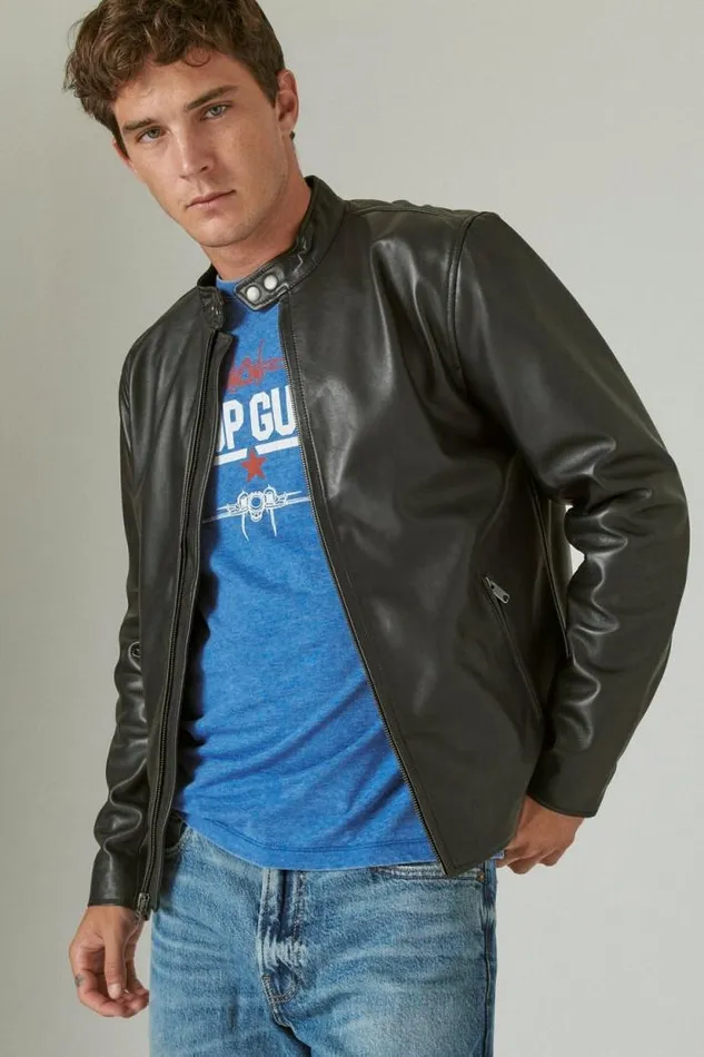 Lucky Brand Clean Leather Bonneville Jacket 001 Black Men Jackets and Outerwear Lucky Brand Clean Leather Bonneville Jacket 001 Black Men Jackets and Outerwear