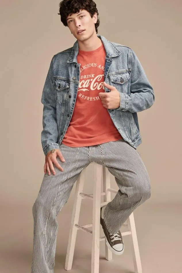Lucky Brand Cocacola Molten Lava Men Graphic Tees