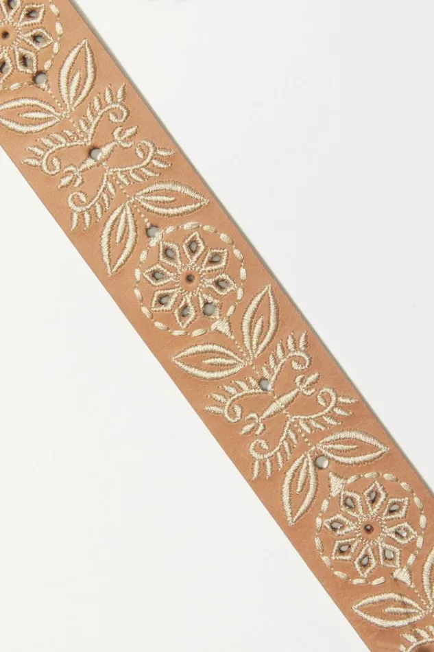 Lucky Brand Delicate Floral Embroidered Belt Natural Women Belts Lucky Brand Delicate Floral Embroidered Belt Natural Women Belts