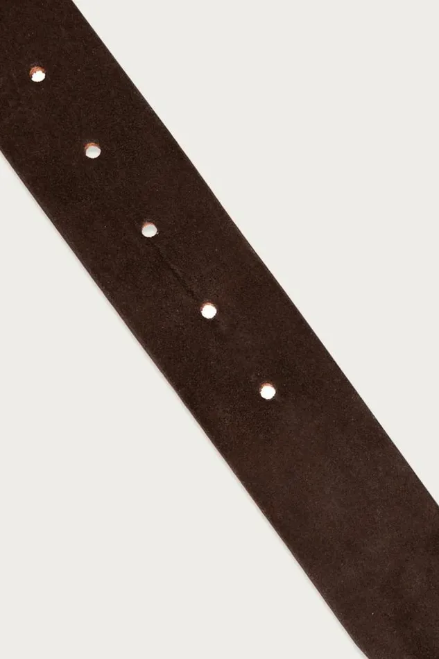 Lucky Brand Distressed Suede Leather Belt Dark Brown Men Belts