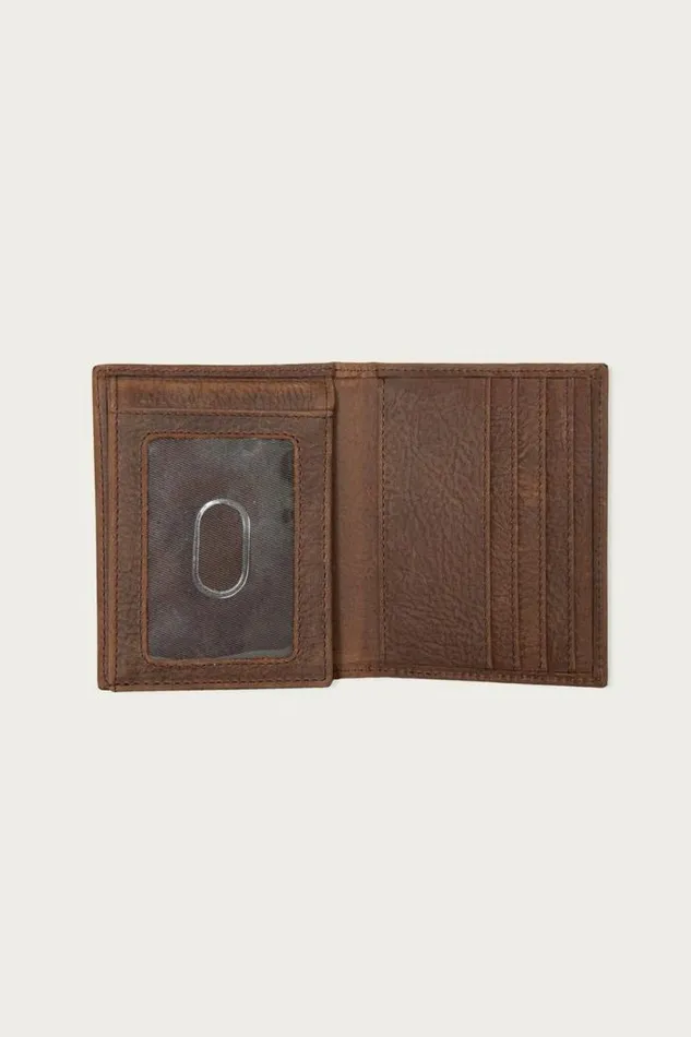 Lucky Brand Double Stitched Leather Lfold Wallet Dark Brown Men Bags and Wallets