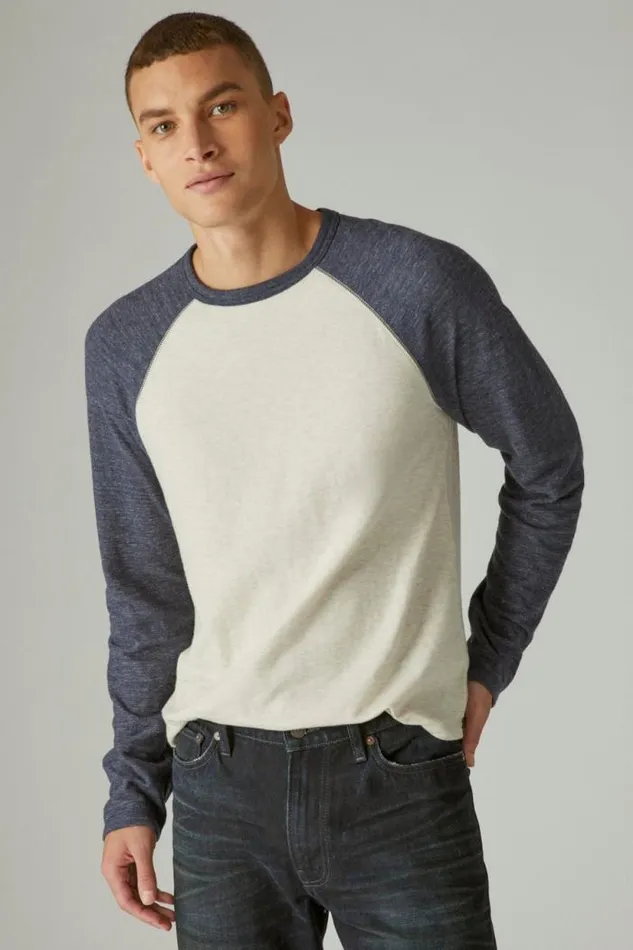 Lucky Brand Duo Fold Long Sleeve Baseball Multi Men Shirts and Tops