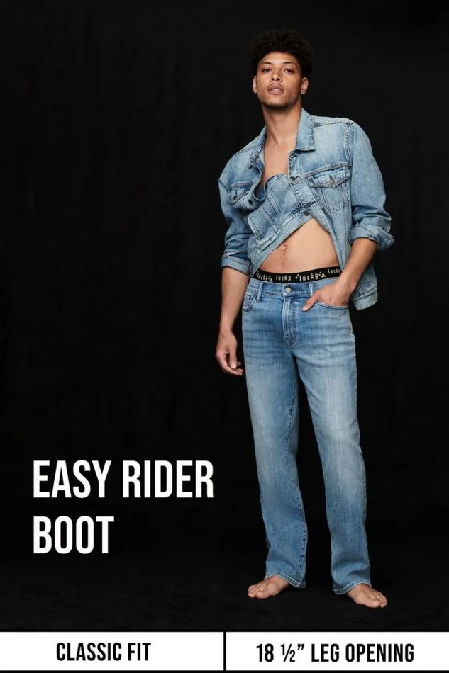 Lucky Brand Easy Rider Boot Jean Glimmer Men Jeans