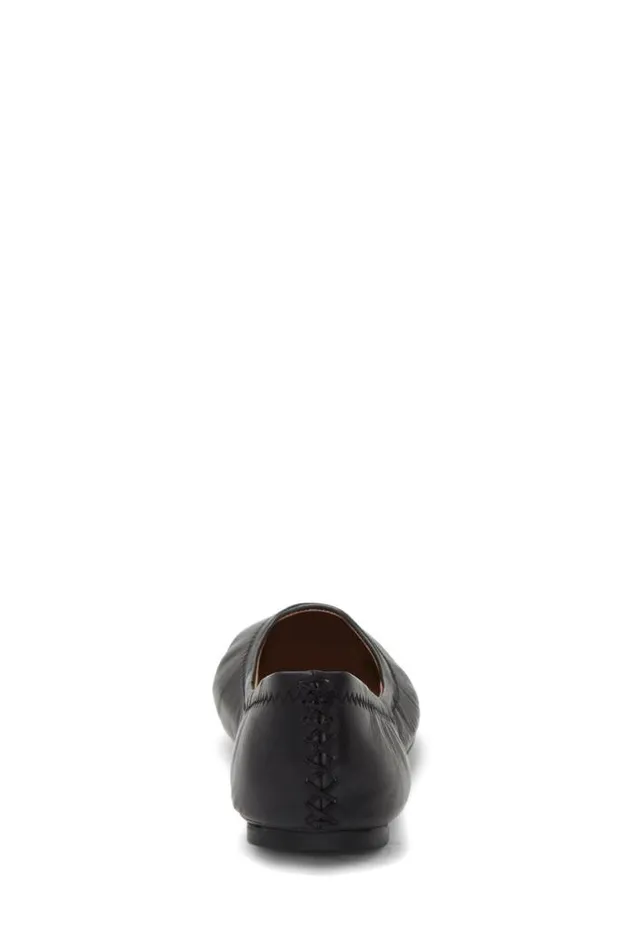 Lucky Brand Emmie Ballet Leather Flats Black Women Shoes