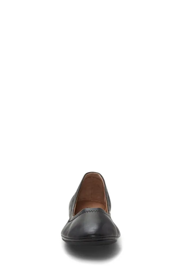 Lucky Brand Emmie Ballet Leather Flats Black Women Shoes