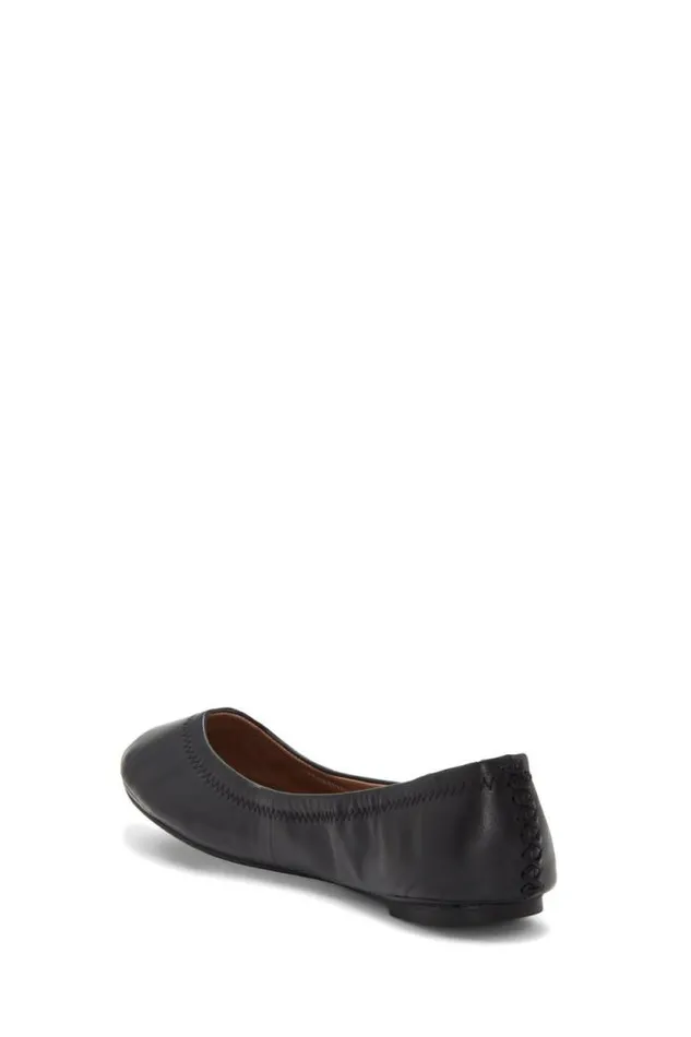 Lucky Brand Emmie Ballet Leather Flats Black Women Shoes