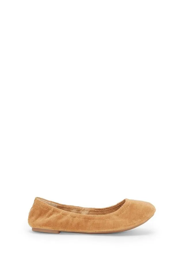 Lucky Brand Emmie Ballet Leather Flats Medium Brown Women Shoes
