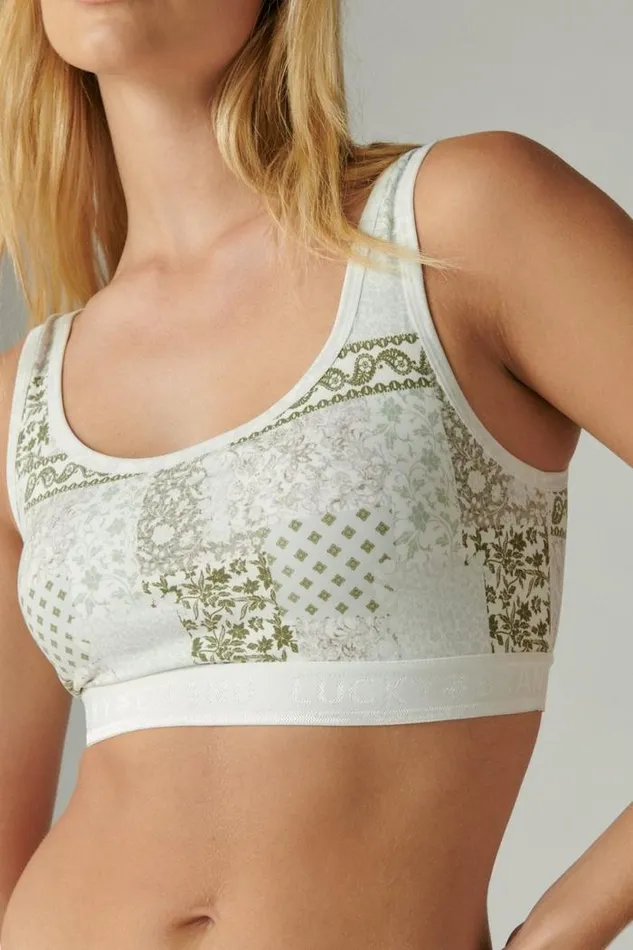 Lucky Brand Floral Patchwork Bralette Buff Women Intimates and Sleepwear