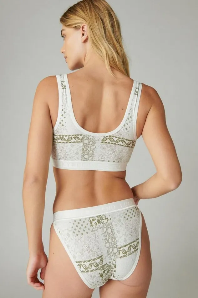 Lucky Brand Floral Patchwork Bralette Buff Women Intimates and Sleepwear