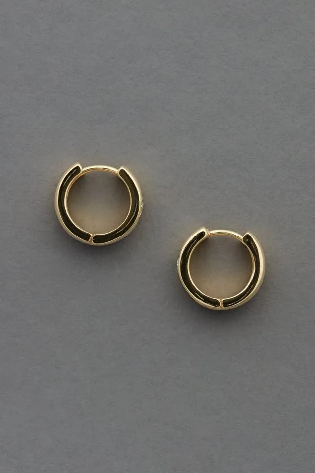 Lucky Brand Flower Hinge Hoop Gold Women Jewelry