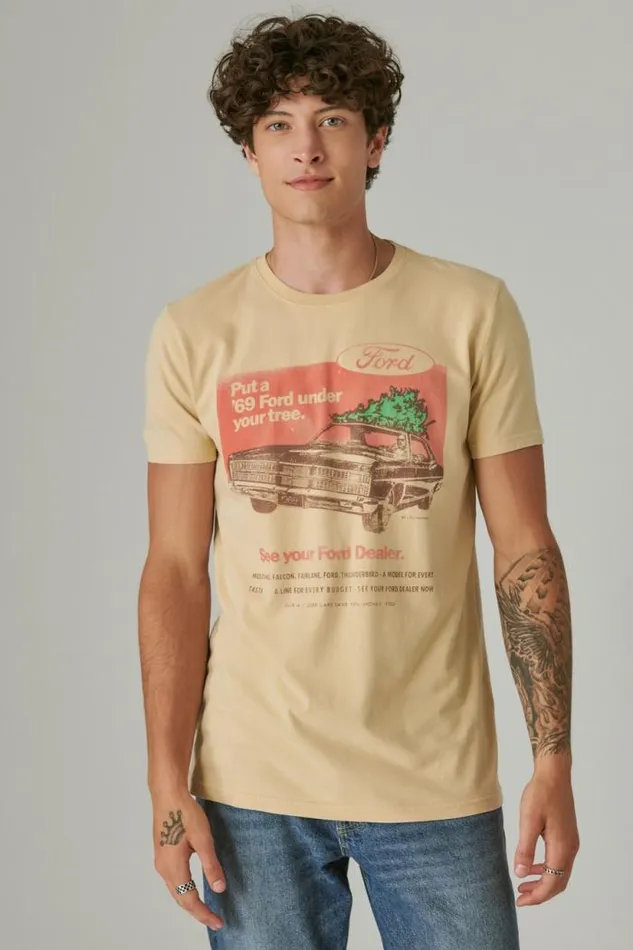 Lucky Brand Ford Tree Gravel Men Graphic Tees