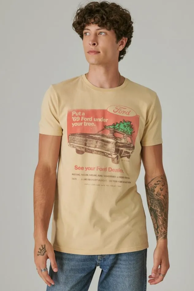 Lucky Brand Ford Tree Gravel Men Graphic Tees
