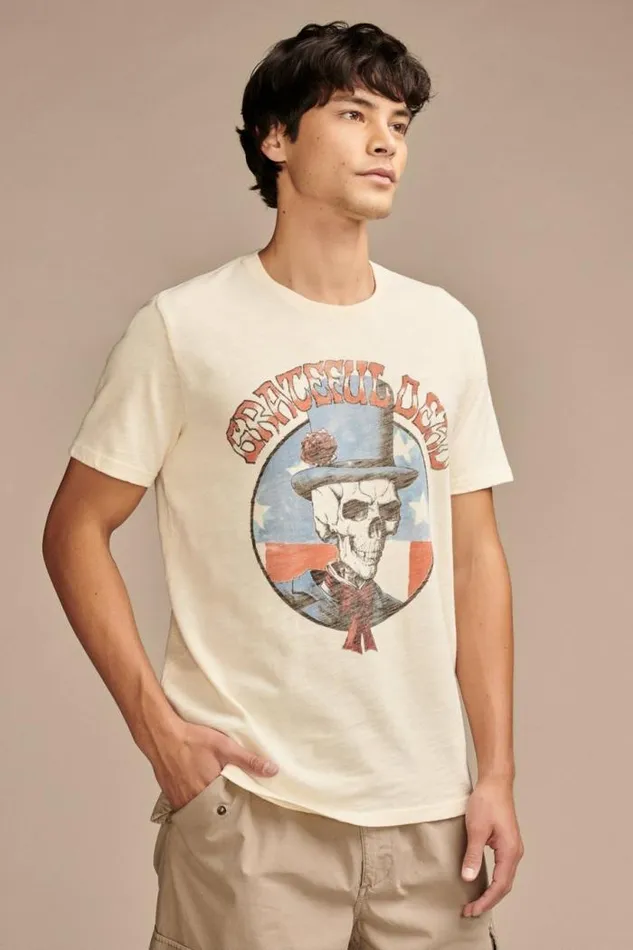 Lucky Brand Grateful Dead Top Hat Parchment Men Graphic Tees