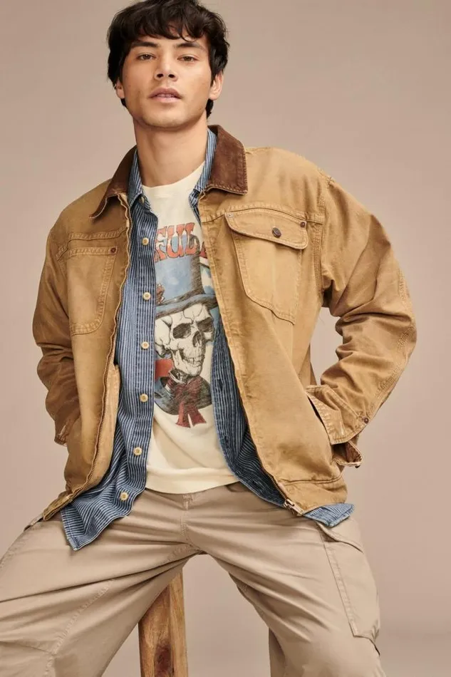 Lucky Brand Grateful Dead Top Hat Parchment Men Graphic Tees Lucky Brand Grateful Dead Top Hat Parchment Men Graphic Tees
