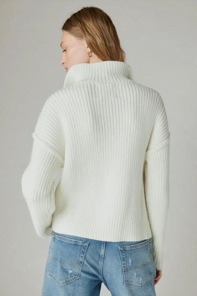 Lucky Brand Half Zip Pullover Sweater Whisper White Women All Tops
