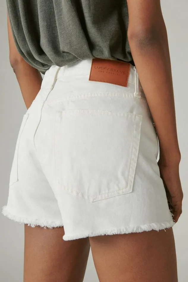 Lucky Brand High Rise Mom Short Spring White Dest Women Shorts