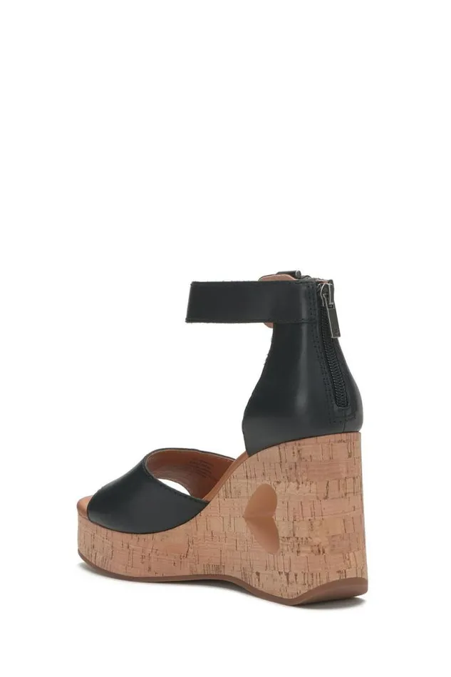Lucky Brand Himmy Cork Wedge Black Women Shoes
