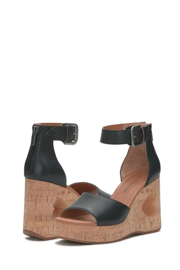Lucky Brand Himmy Cork Wedge Black Women Shoes