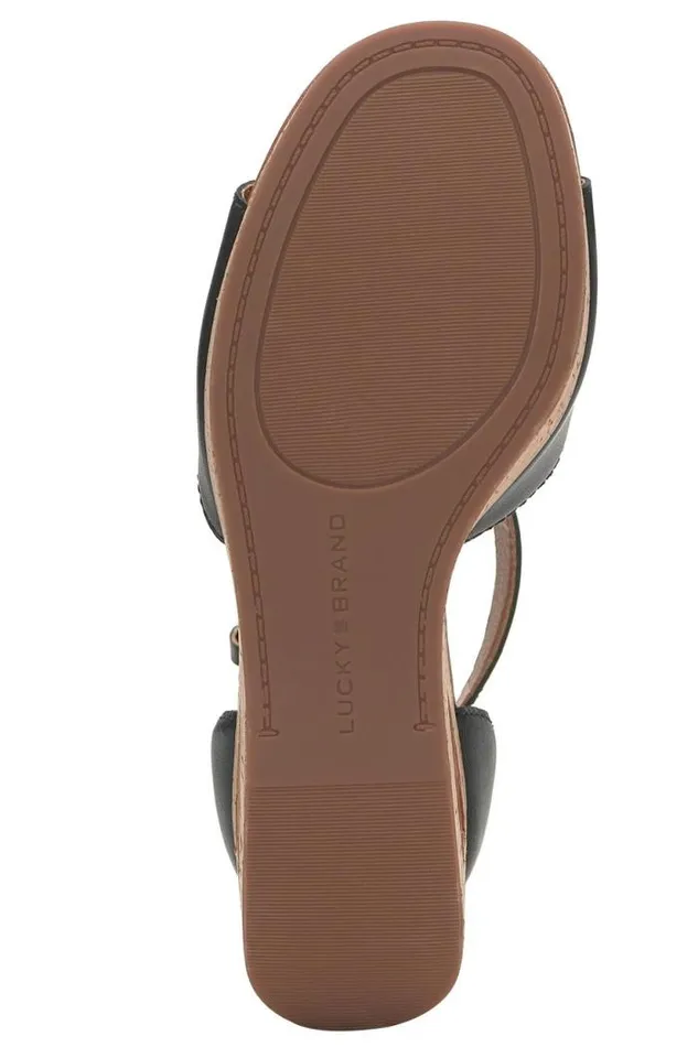Lucky Brand Himmy Cork Wedge Black Women Shoes