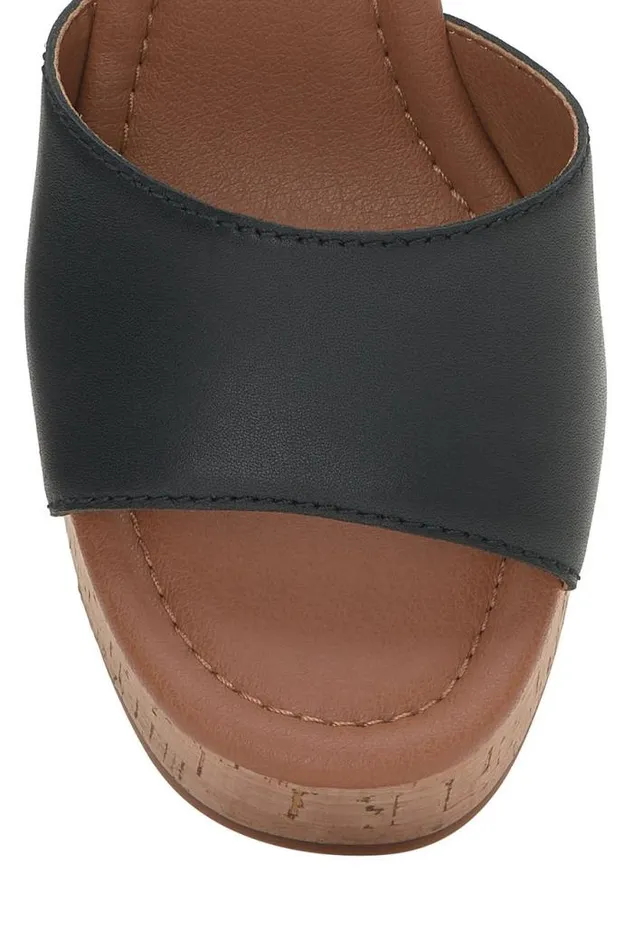 Lucky Brand Himmy Cork Wedge Black Women Shoes