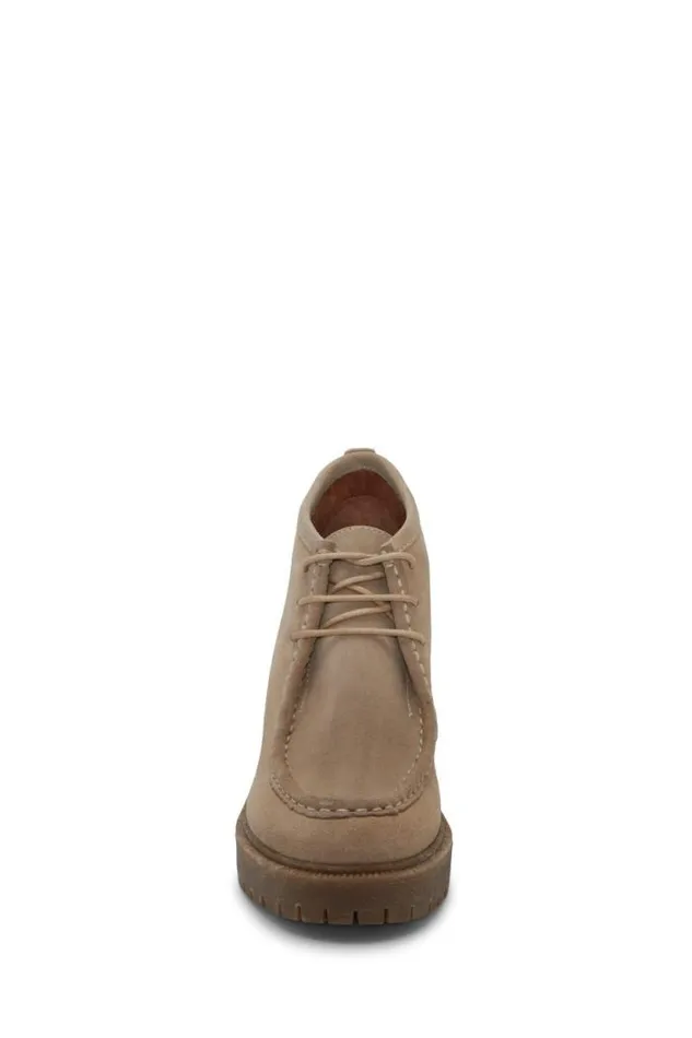 Lucky Brand Hollia Heeled Bootie Light Beige Women Shoes