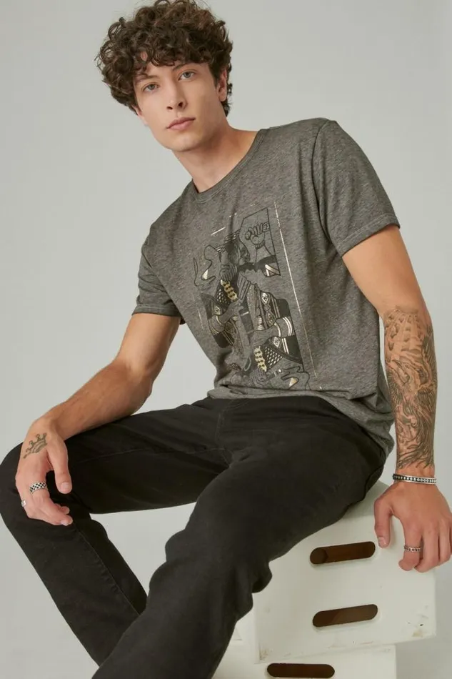 Lucky Brand King Card Raven Men Graphic Tees
