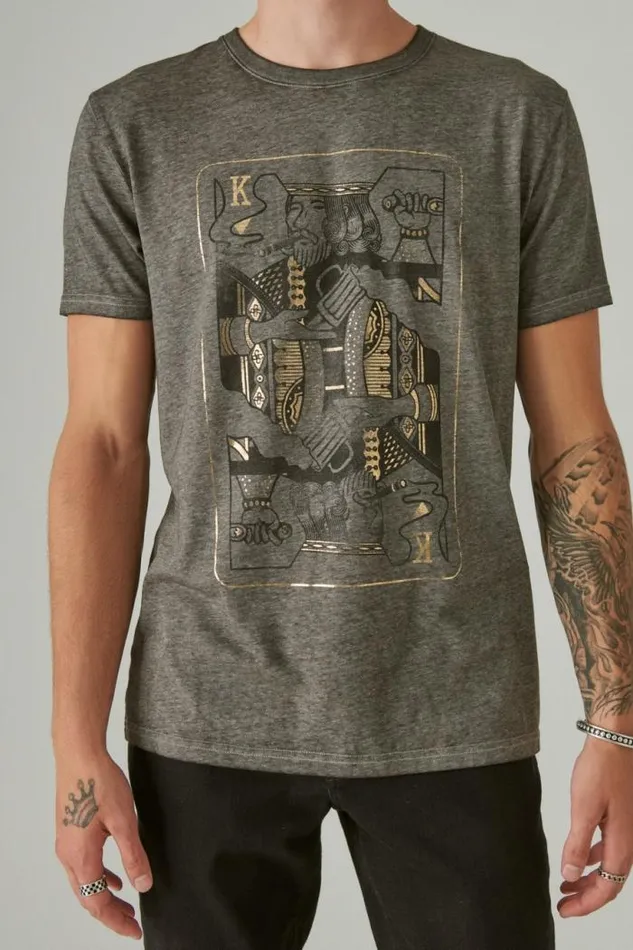 Lucky Brand King Card Raven Men Graphic Tees