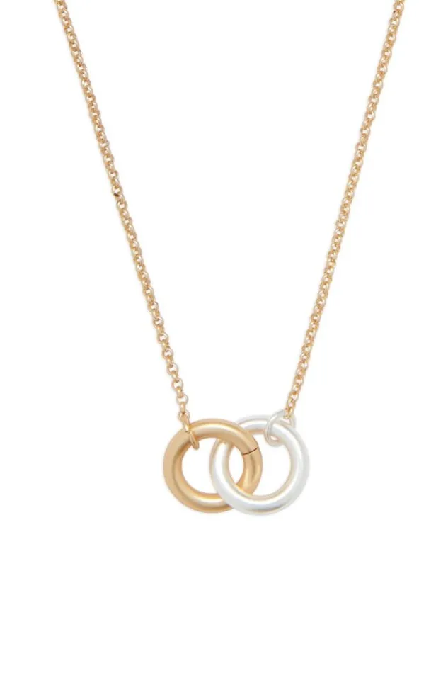 Lucky Brand Loop Collar Necklace Two Tone Women Jewelry