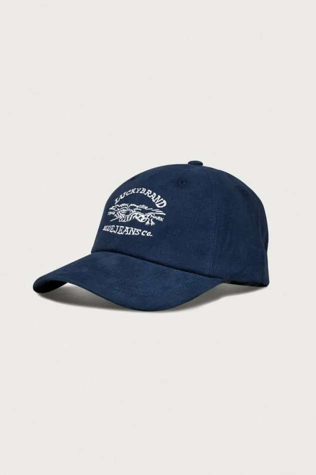 Lucky Brand Lucky Blue Jeans Co Emb Dad Hat Dark Blue MenWomen Hats