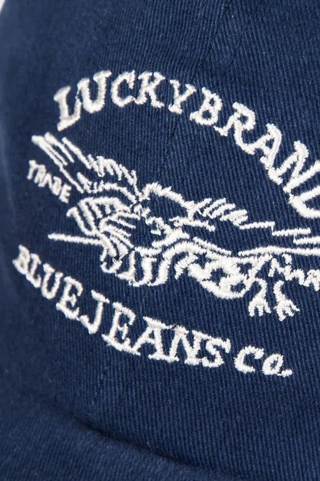 Lucky Brand Lucky Blue Jeans Co Emb Dad Hat Dark Blue MenWomen Hats