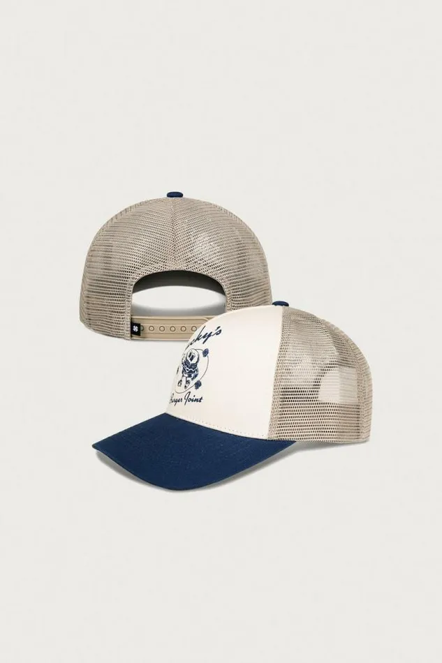 Lucky Brand Luckys Burger Joint Trucker Dark Blue Women Hats