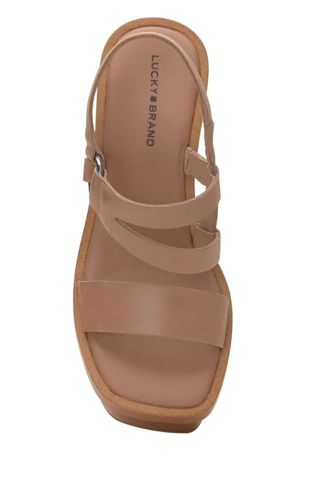 Lucky Brand Marselina Block Heel Open Brownrust Women Shoes