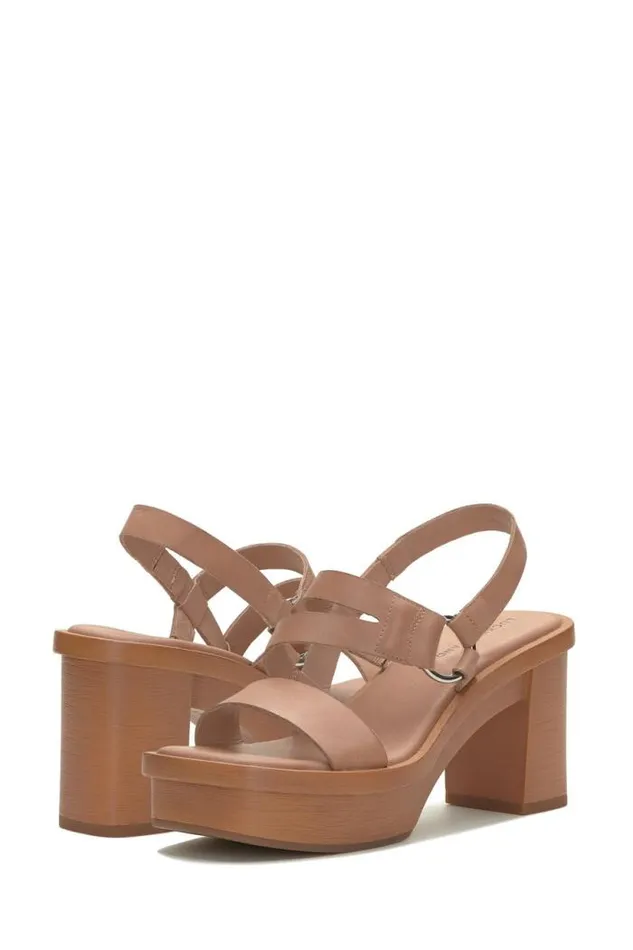 Lucky Brand Marselina Block Heel Open Brownrust Women Shoes