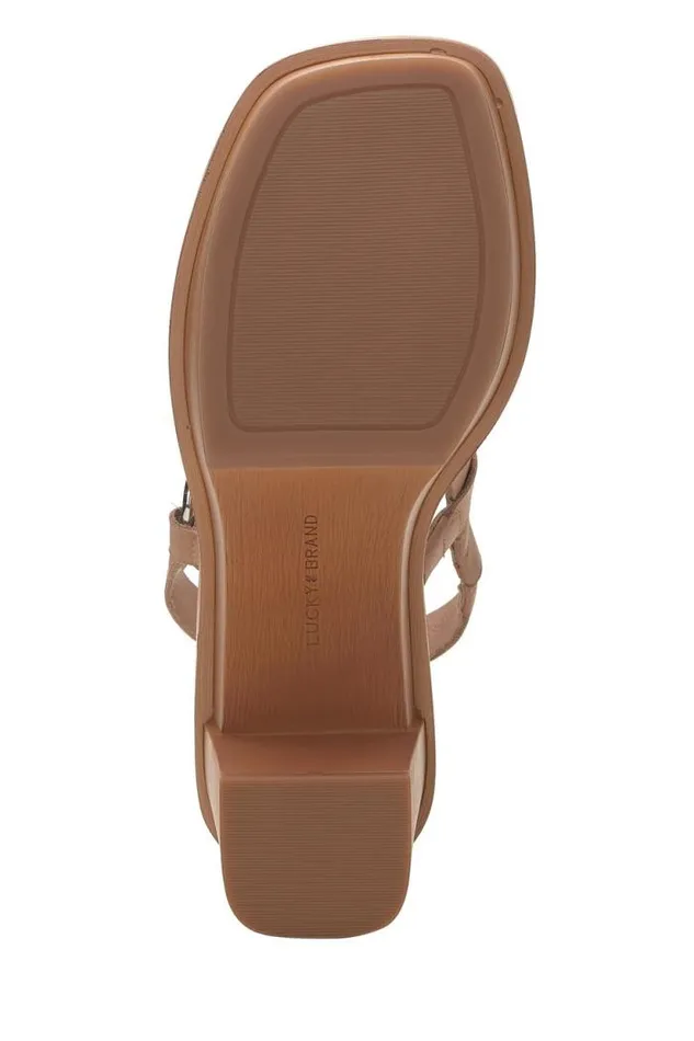 Lucky Brand Marselina Block Heel Open Brownrust Women Shoes