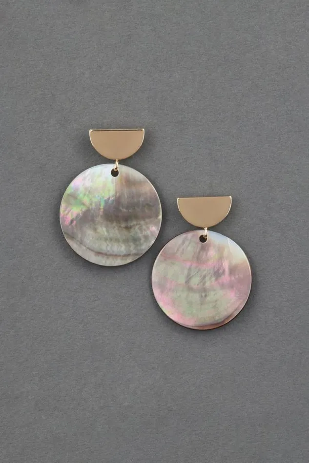 Lucky Brand Modern Shell Earring Gold Women Jewelry