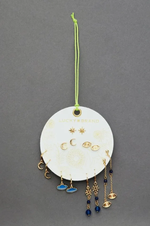 Lucky Brand Multi Earring Set Two Tone Women Jewelry