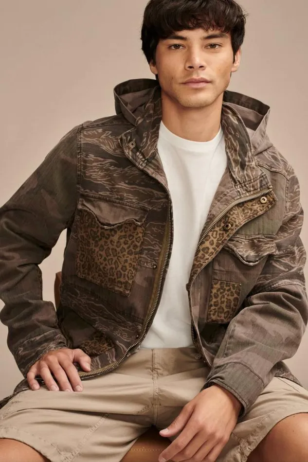 Lucky Brand Patchwork Camo Field Jacket Camo Multi Men Jackets and Outerwear