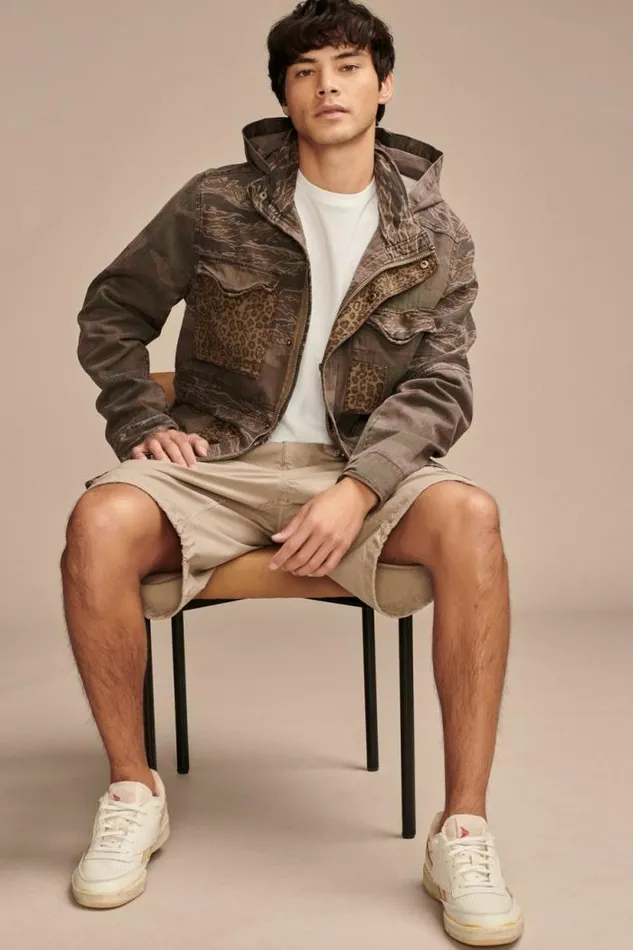 Lucky Brand Patchwork Camo Field Jacket Camo Multi Men Jackets and Outerwear
