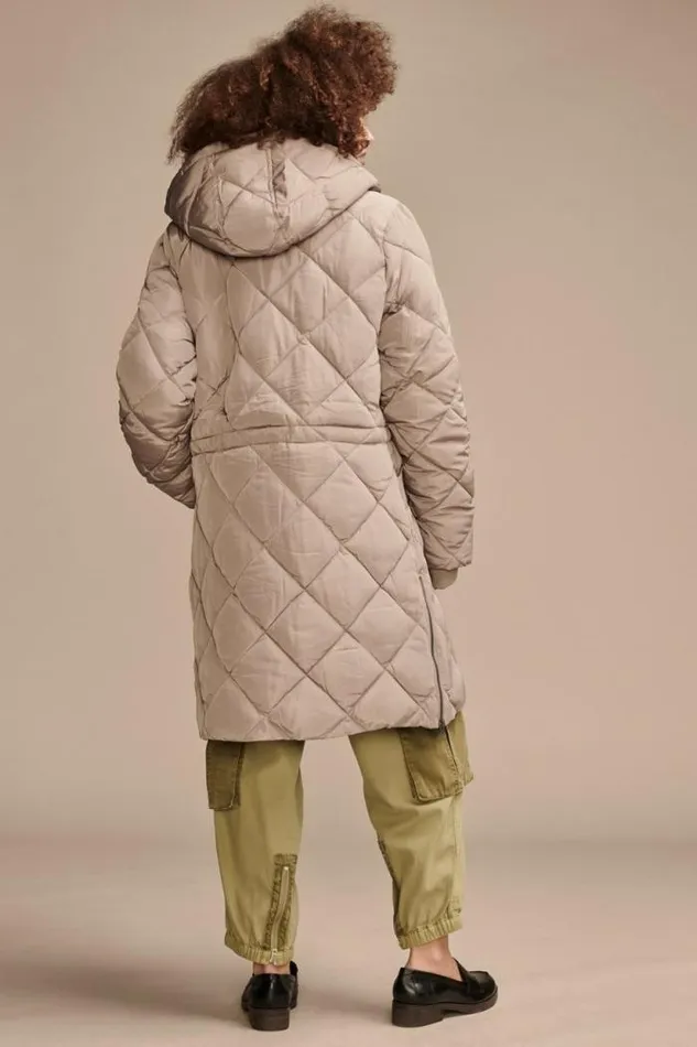 Lucky Brand Quilted Parka Jacket Taupe Women Jackets and Outerwear
