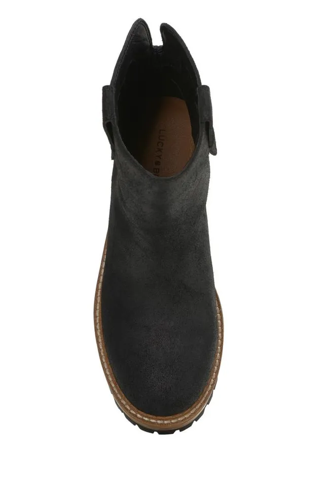 Lucky Brand Rhoslyn Lug Boot Black Women Shoes