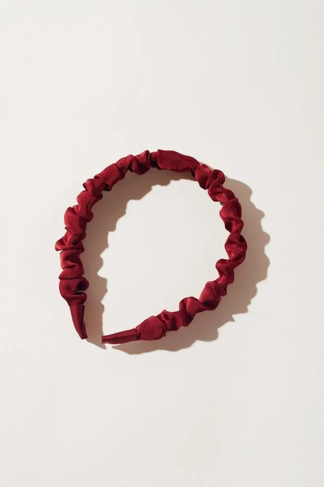 Lucky Brand Ruched Satin Headband 636 Red Women Hair Accessories