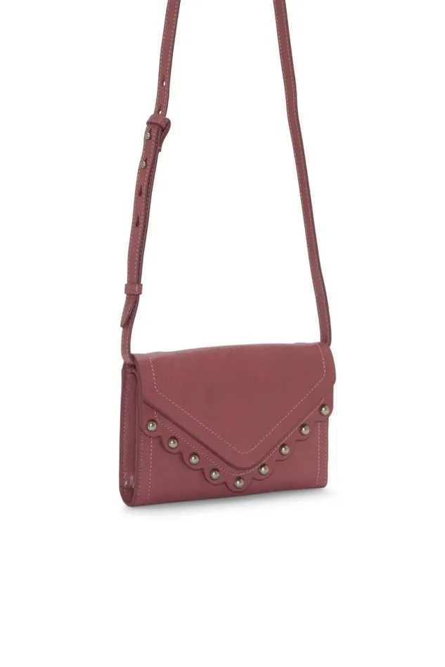 Lucky Brand Ruth Scalloped Crossbody Bag Dark Pink Women Handbags