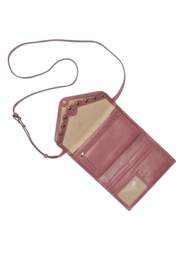 Lucky Brand Ruth Scalloped Crossbody Bag Dark Pink Women Handbags