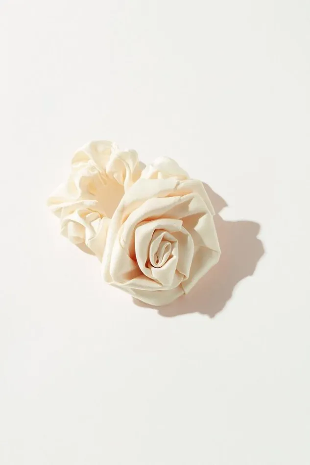 Lucky Brand Silk Rosette Scrunchie Natural Women Hair Accessories