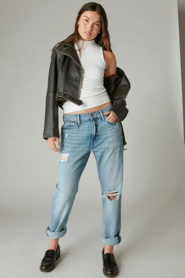 Lucky Brand Sleeveless Mock Neck Top Bleach Women Knit Tops