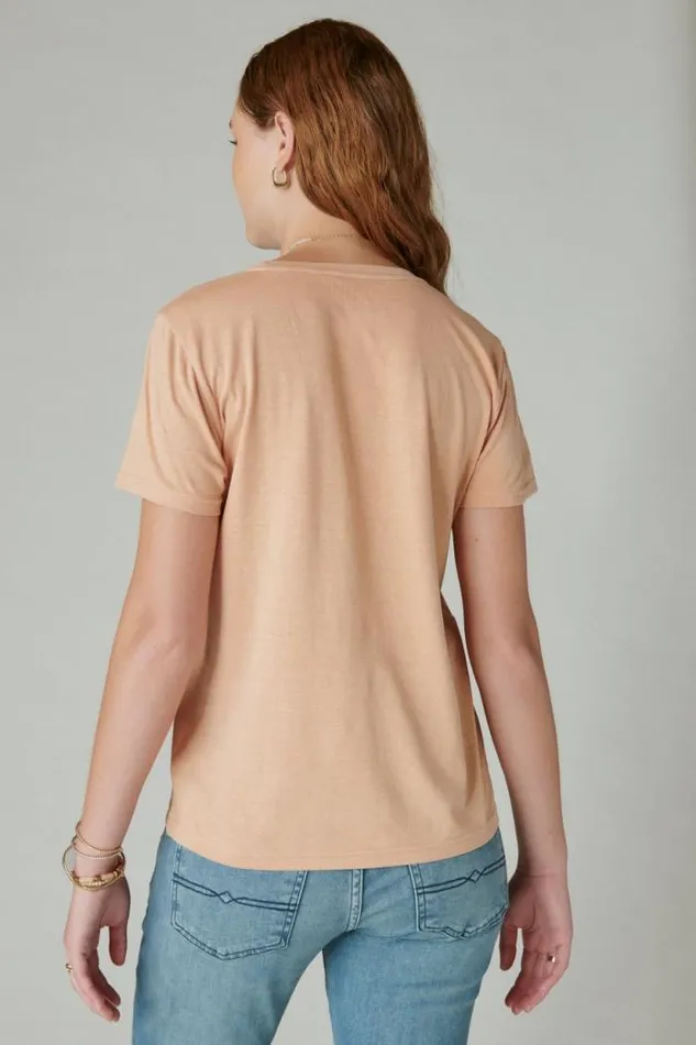 Lucky Brand Spiritual Boyfriend Crew Sandune Dest Women Graphic Tees