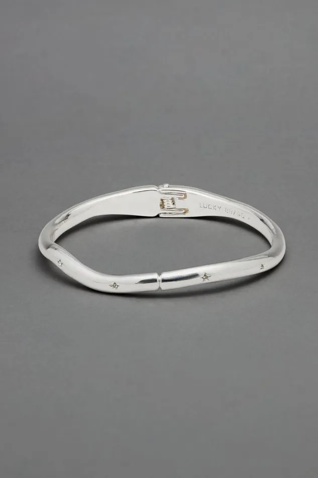 Lucky Brand Star Bangle Bracelet Silver Women Jewelry