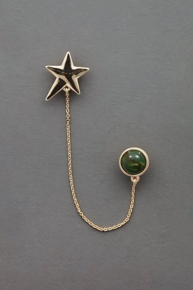Lucky Brand Star Chain Pin Gold Women Jewelry