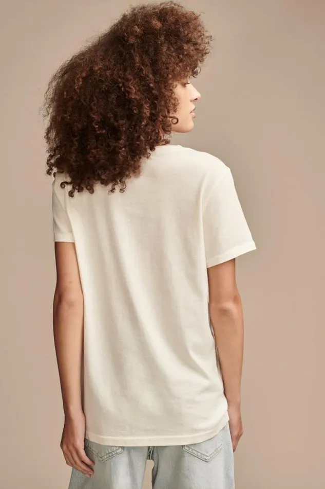 Lucky Brand Stay Wild Moon Child Classic Crew Whisper White Women Graphic Tees