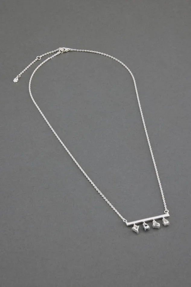Lucky Brand Sterling Silver Bar Charm Necklace Silver Women Jewelry